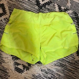 Neon yellow Athleta sport shorts
